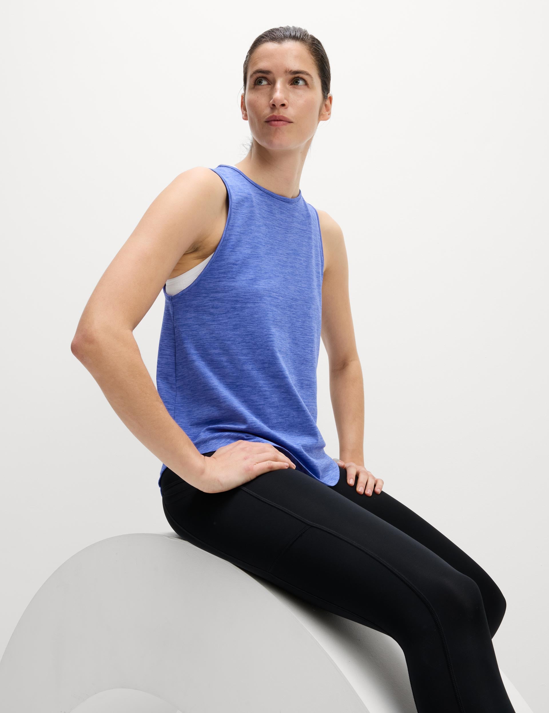 Women's Round Neck Relaxed Vest Top in Cobalt Blue - Soft & Comfortable Casual Wear for Everyday Outfits, Gym, or Layering