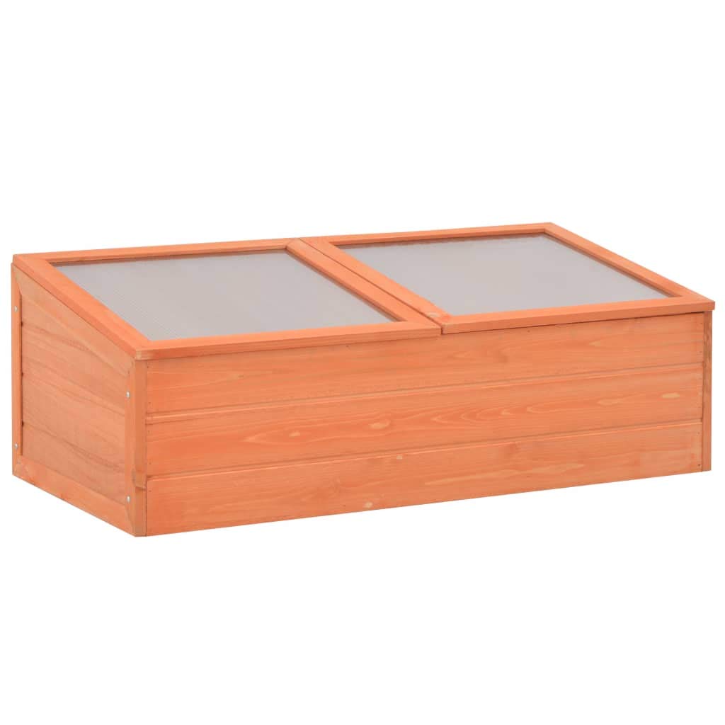 Wooden Cold Frame Greenhouse - Portable Mini Greenhouse Box for Plants, Raised Garden Bed Planter - Indoor/Outdoor Use for Balcony, Terrace, Patio & Backyard (39.4