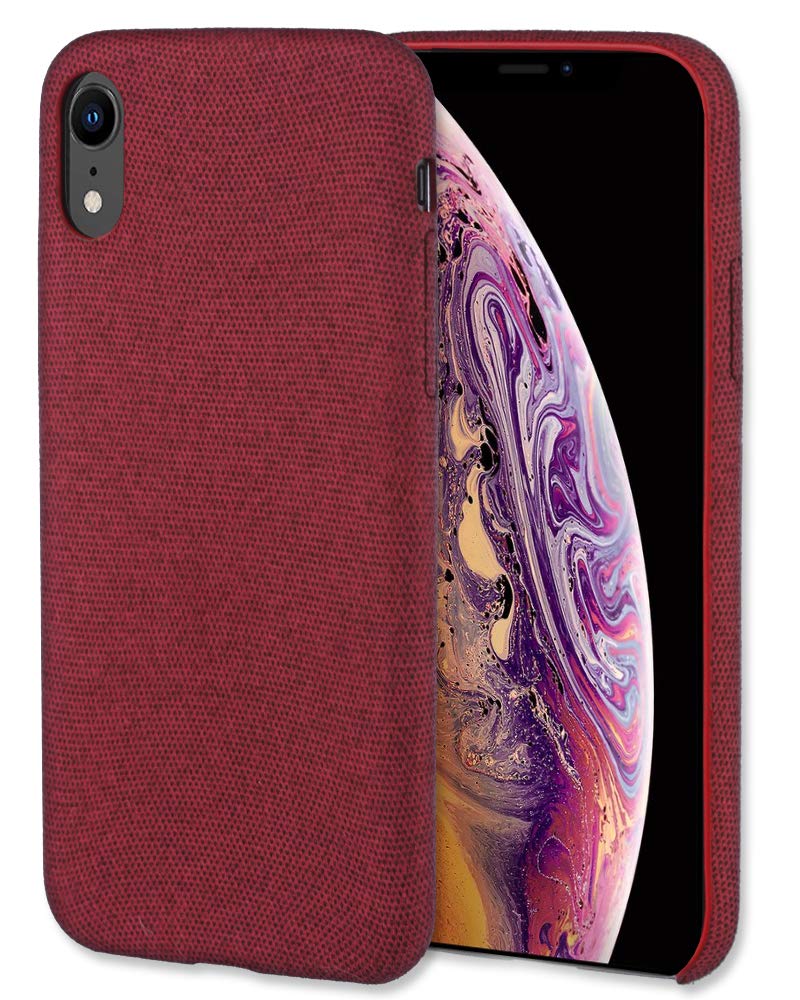 Soft Fabric Texture Plastic Phone Case for Apple iPhone XR - Berry Red | Slim Protective Cover with Anti-Slip Grip | Perfect for Work, Travel & Everyday Use