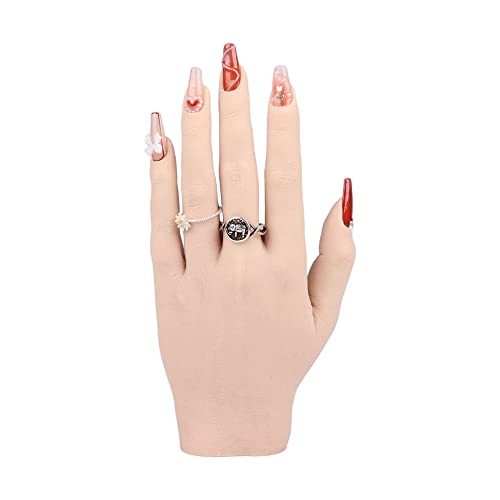 Flexible Silicone Practice Hand for Acrylic Nails - Moveable Nail Training Hand for Nail Art, DIY & Print Practice - Durable Non-Slip Design for Salon & Home Use