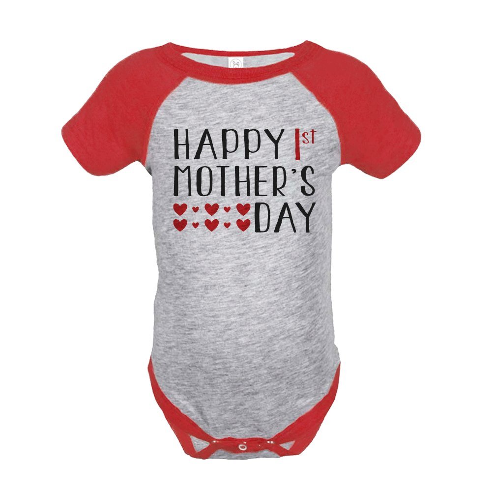 Custom Baby Boy's 1st Mother's Day Baseball Romper - Adorable Outfit for Newborn Photo Shoots, Family Gatherings & Special Occasions