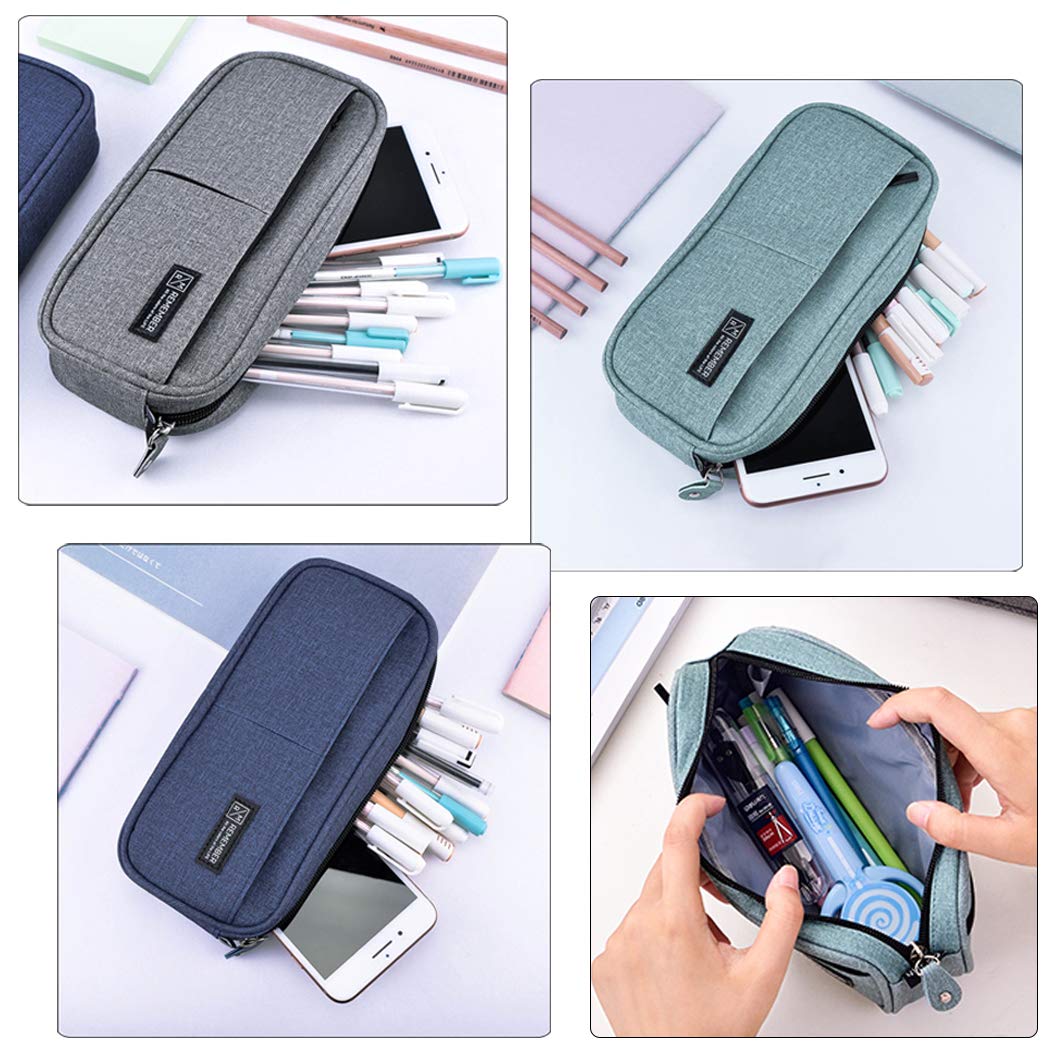 iSuperb Large Capacity Pencil Case with Double Zipper - Multi-Compartment Stationery Organizer for School, Office & Travel - Perfect Pouch for Pens, Makeup & Cosmetics (Women & Men) - Ideal for Students, Professionals & Daily Use