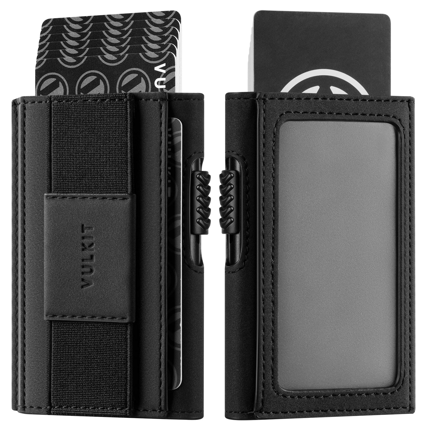 VC310 Elastic Money Band & Leather Wallet with Clear Window - Cash, Coin, and ID Card Holder for Everyday Use, Travel & Organization