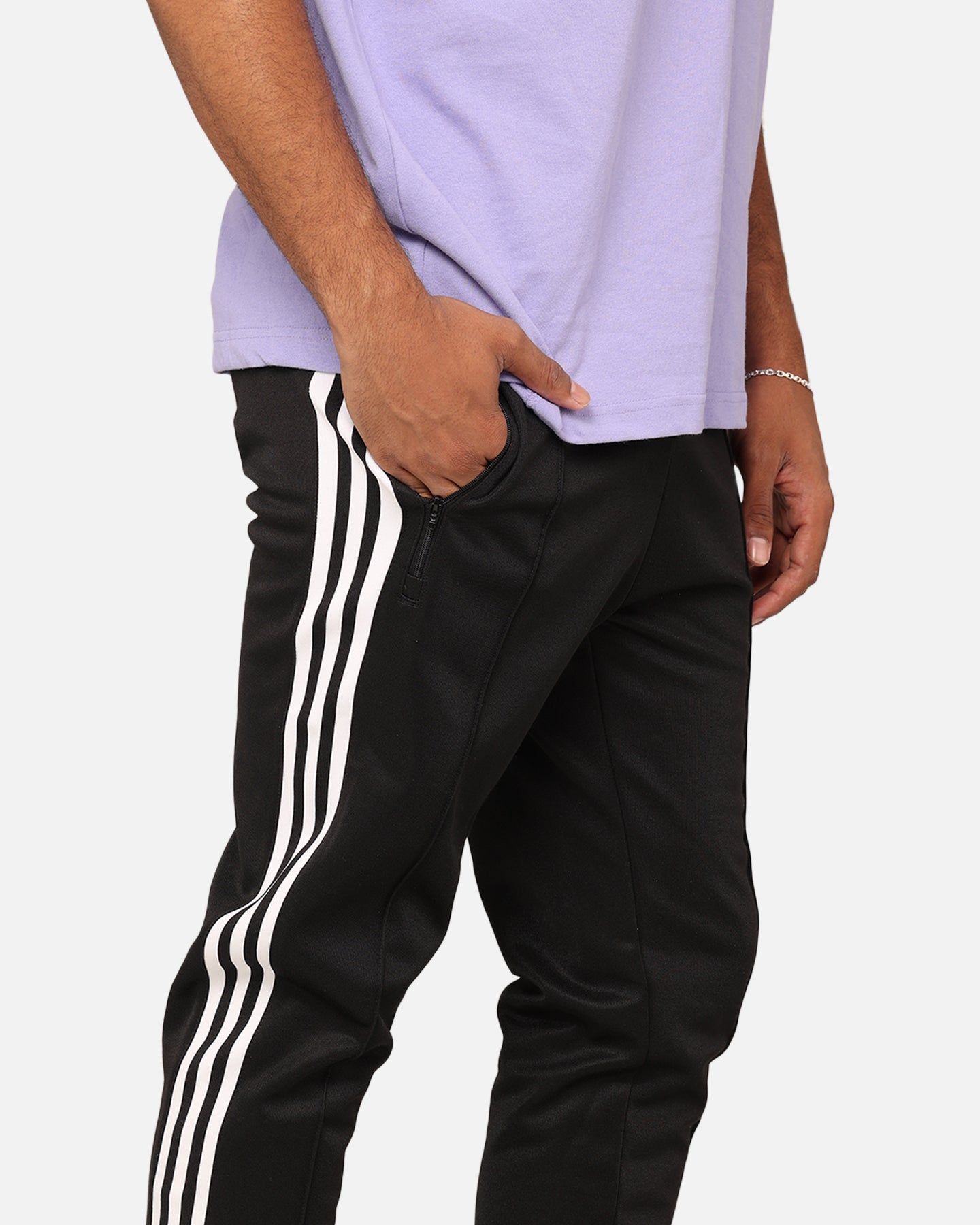 Adidas Adicolor Classics Beckenbauer Track Pants for Men - Black/White - Comfortable Athletic Joggers for Running, Training & Casual Wear