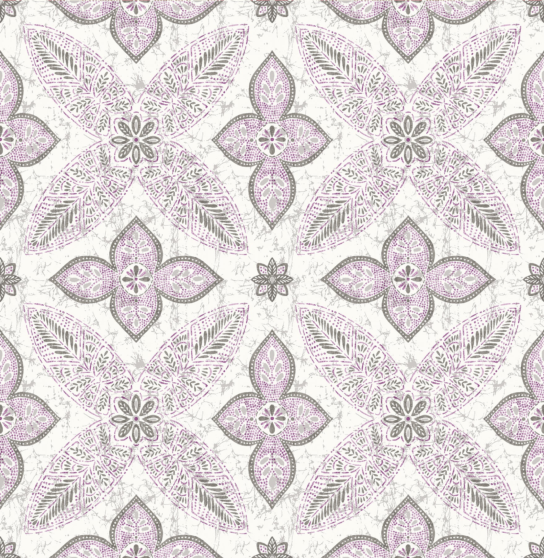 Kismet Violet Off Beat Ethnic Geometric Floral Wallpaper | Modern Boho Home Decor | Perfect for Living Room, Bedroom & Accent Walls