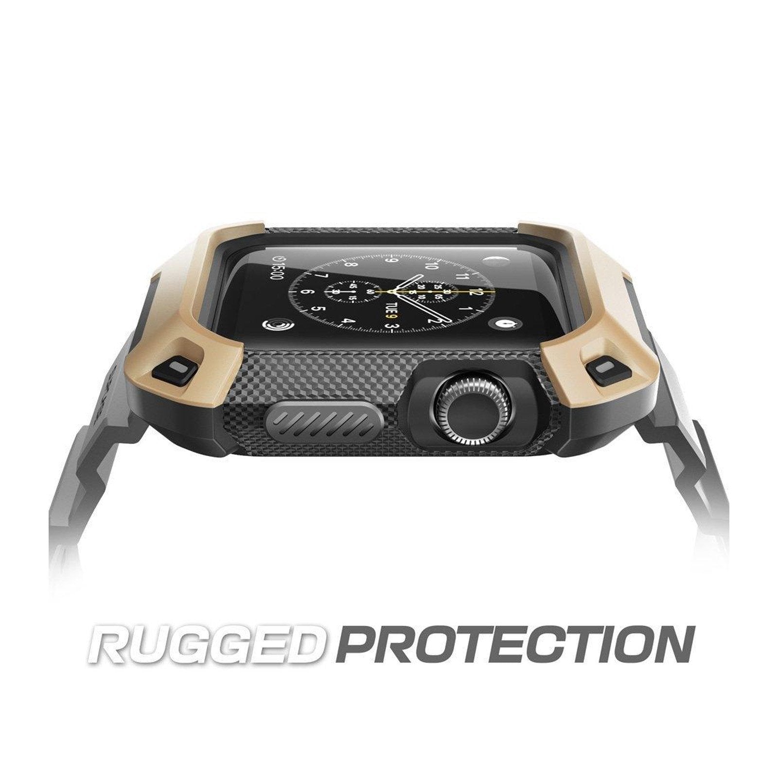 Apple Watch UB Pro Wristband Case (42mm) Gold - Premium Protective Cover for Apple Watch Series 1/2/3/4/5/6/SE - Perfect for Workouts, Running & Everyday Use