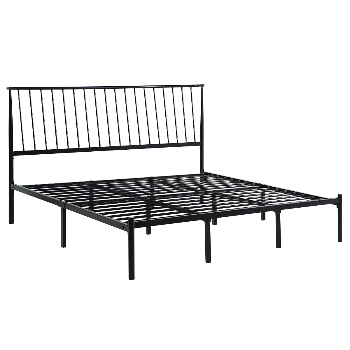 Black Metal King Platform Bed Frame - No Box Spring Needed - Sturdy & Modern Design for Master Bedroom & Guest Room