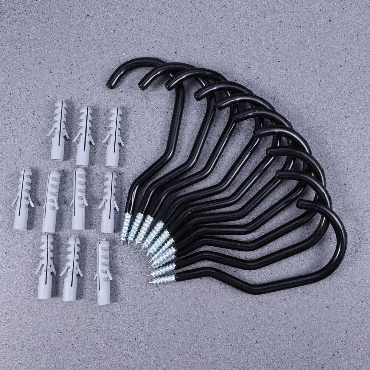 Heavy Duty Garage Hooks - 10 Pack Wall & Ceiling Mounted Hooks for Storage, Bike Rack, Clothes Hanging - Durable Steel Hangers for Garage, Shed & Home Organization