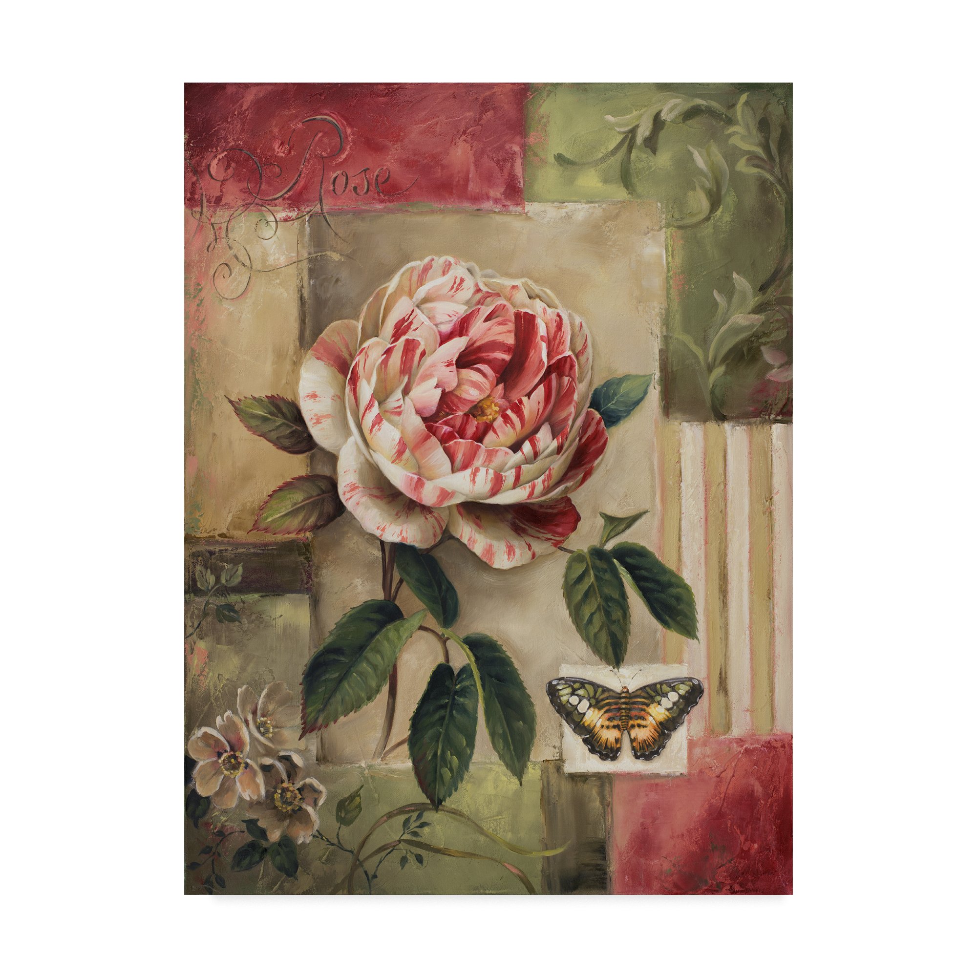 Lisa Audit Rose and Butterfly Wall Art Print - 18x24 Inches Floral Decor for Living Room, Bedroom & Office