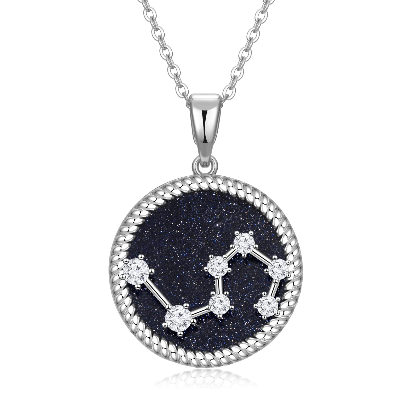 Zodiac Necklace for Women - Personalized Constellation Pendant Jewelry in Sterling Silver | Perfect Birthday Gift for Wife, Girlfriend, Best Friend | Valentine's Day, Anniversary, Mother's Day & Christmas Gift Idea | Wear Daily or for Special Occasions