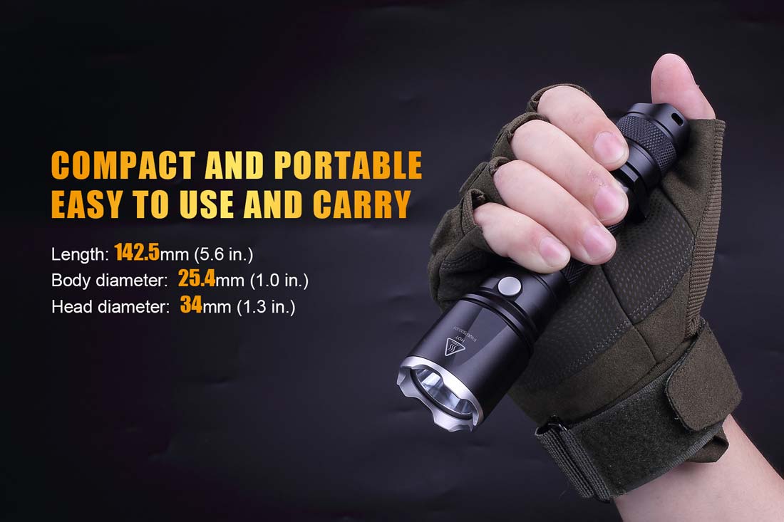 Fenix TK15UE Tactical Flashlight - Ultra Bright LED, Rechargeable, Waterproof, Gray (Discontinued) - Perfect for Camping, Hiking, Emergency & Outdoor Adventures