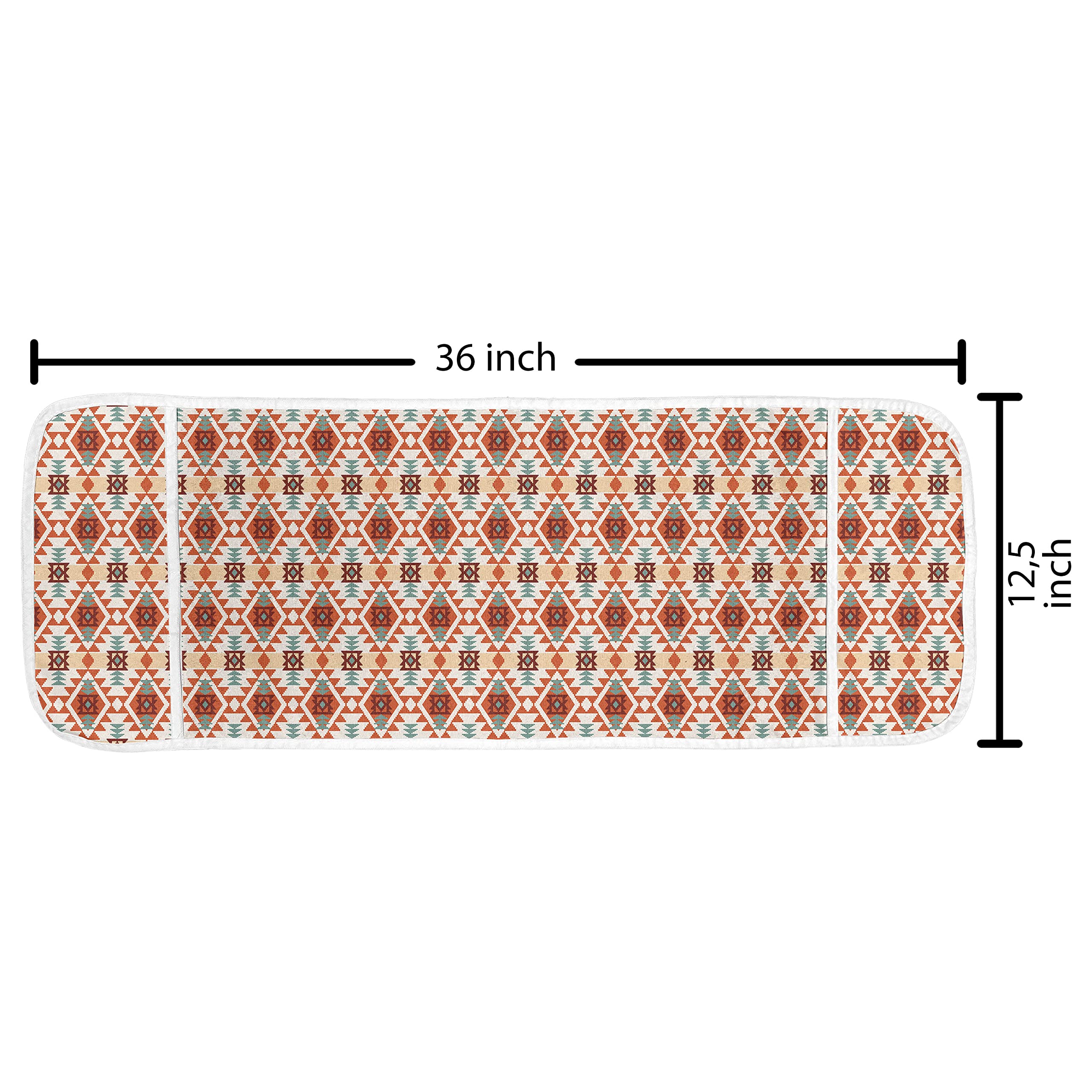 Ambesonne Tribal Microwave Cover - Aztec Folk Geometric Triangle Design, Waterproof Kitchen Organizer with Pockets, 36