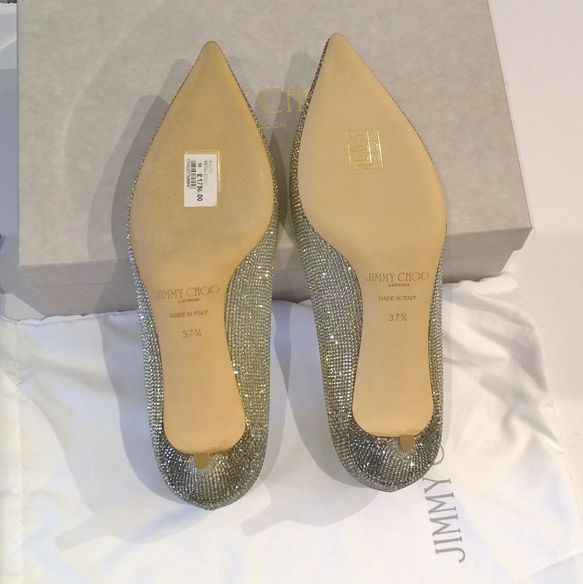 Jimmy Choo Allure 40 Rhinestone Kitten Heels - Sparkly Crystal Embellished Women's Dress Shoes (New in Box) for Weddings, Parties & Special Occasions