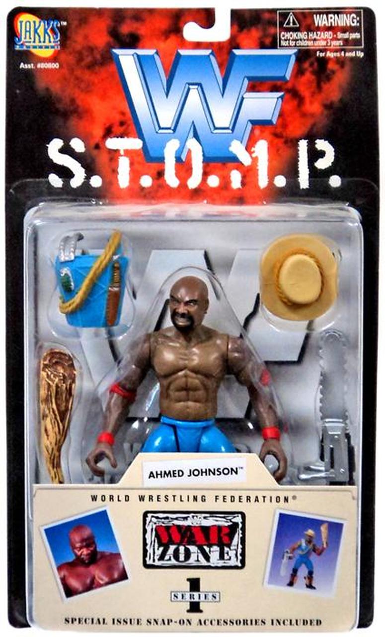 1998 WWF Jakks Pacific S.T.O.M.P. Series 1 Ahmed Johnson Wrestling Action Figure - Vintage Collectible Toy for WWF Fans & Wrestling Memorabilia Collectors - Perfect for Display, Play & Nostalgic Gift Giving