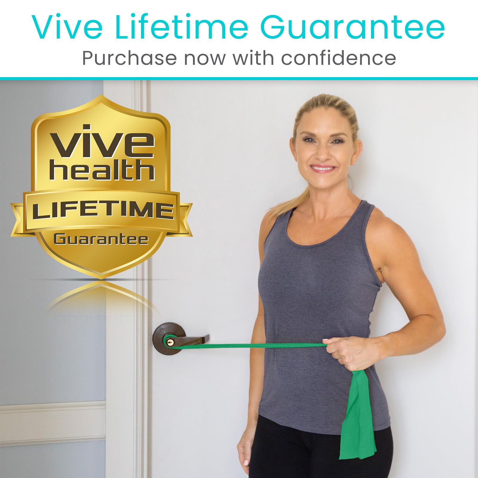 Vive Professional Resistance Bands - 25 Yard Non-Latex Elastic Roll for Physical Therapy, Strength Training & Rehabilitation - Upper & Lower Body Workout for Women & Men - Perfect for Home Gym, Yoga, Pilates & Fitness Training