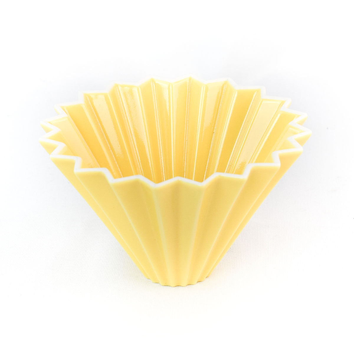 ORIGAMI Coffee Dripper - Yellow Ceramic Pour Over Brewer for Specialty Coffee | Perfect for Home, Office & Travel Use