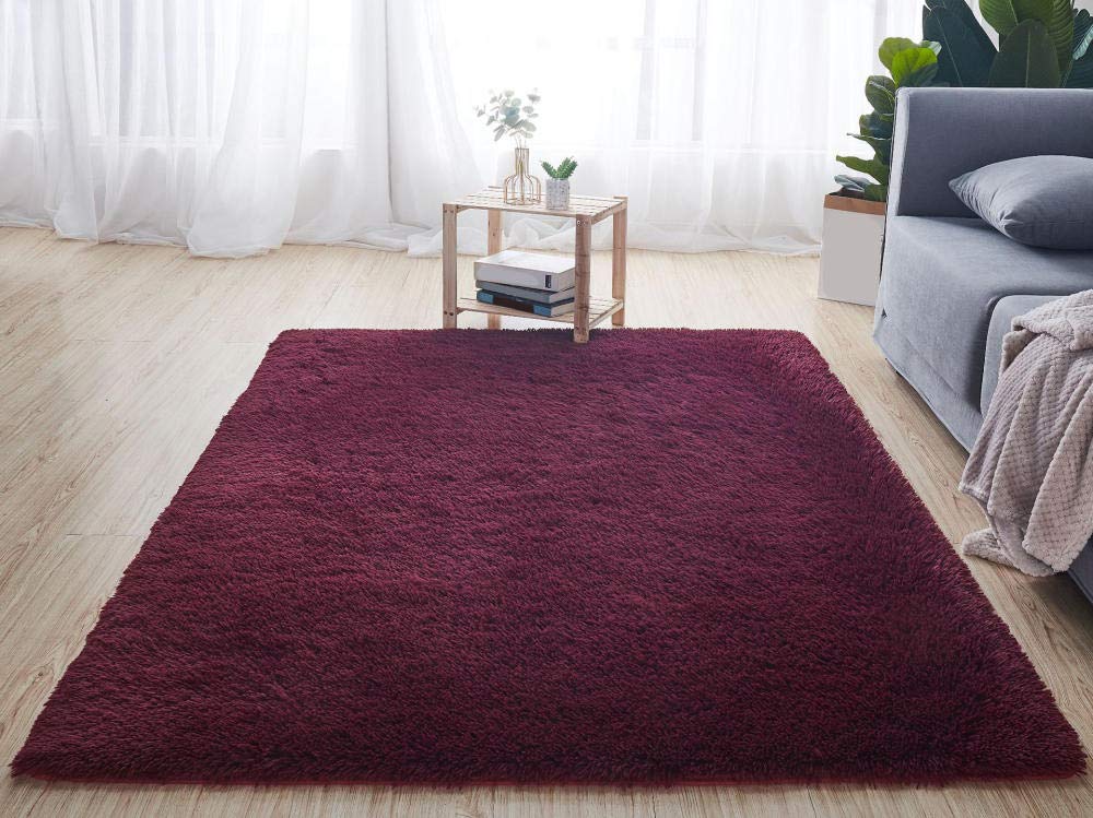 Premium Carpet for Living Room & Kitchen - 40x60cm Thick Yoga Mat, Home Decor, Wine Red - Perfect for Home Decoration, Yoga Practice & Kitchen Use