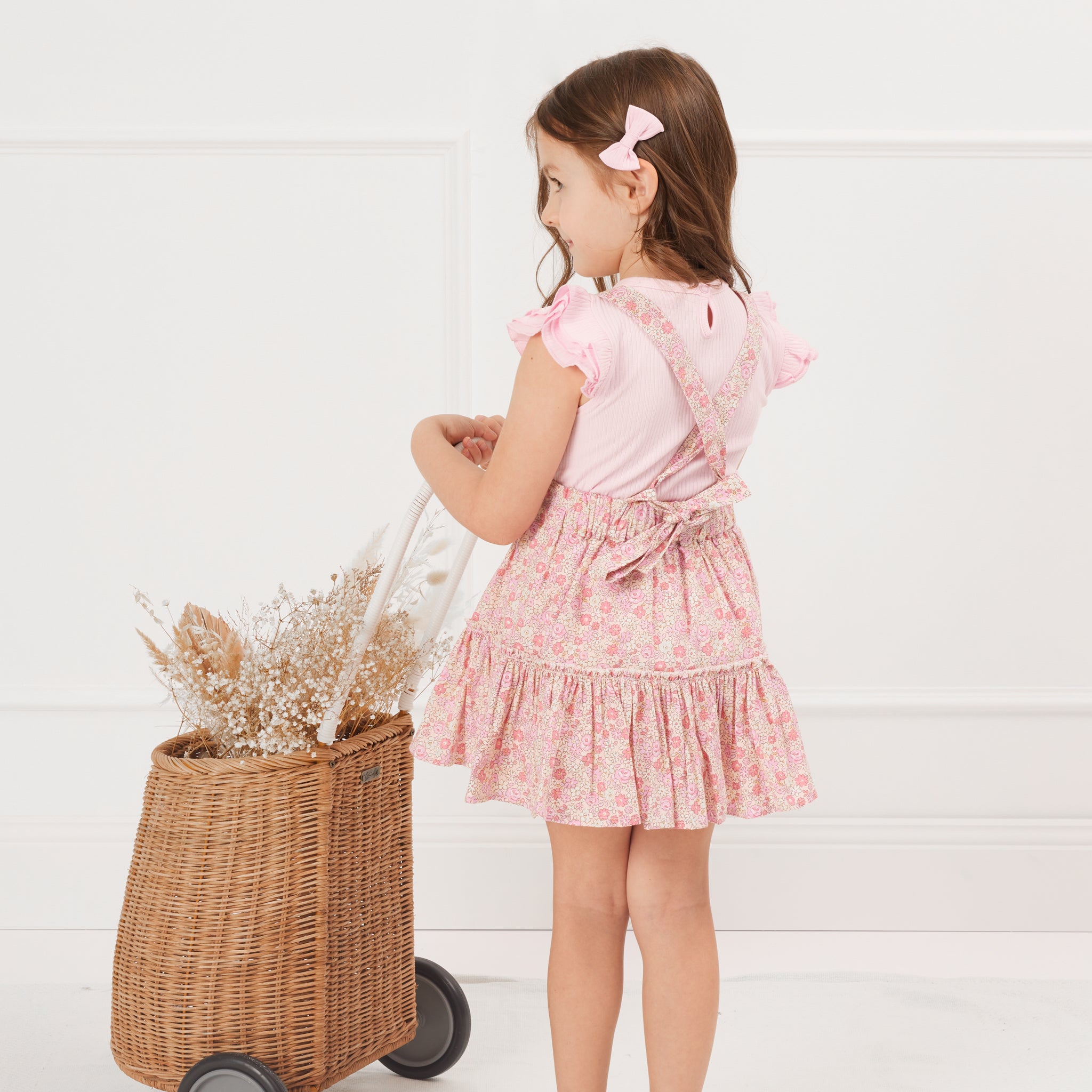 Annabel Women's Ruffle Suspender Skirt - Vintage Style Denim Pinafore Dress for Casual Wear, Date Night & Spring Outfits