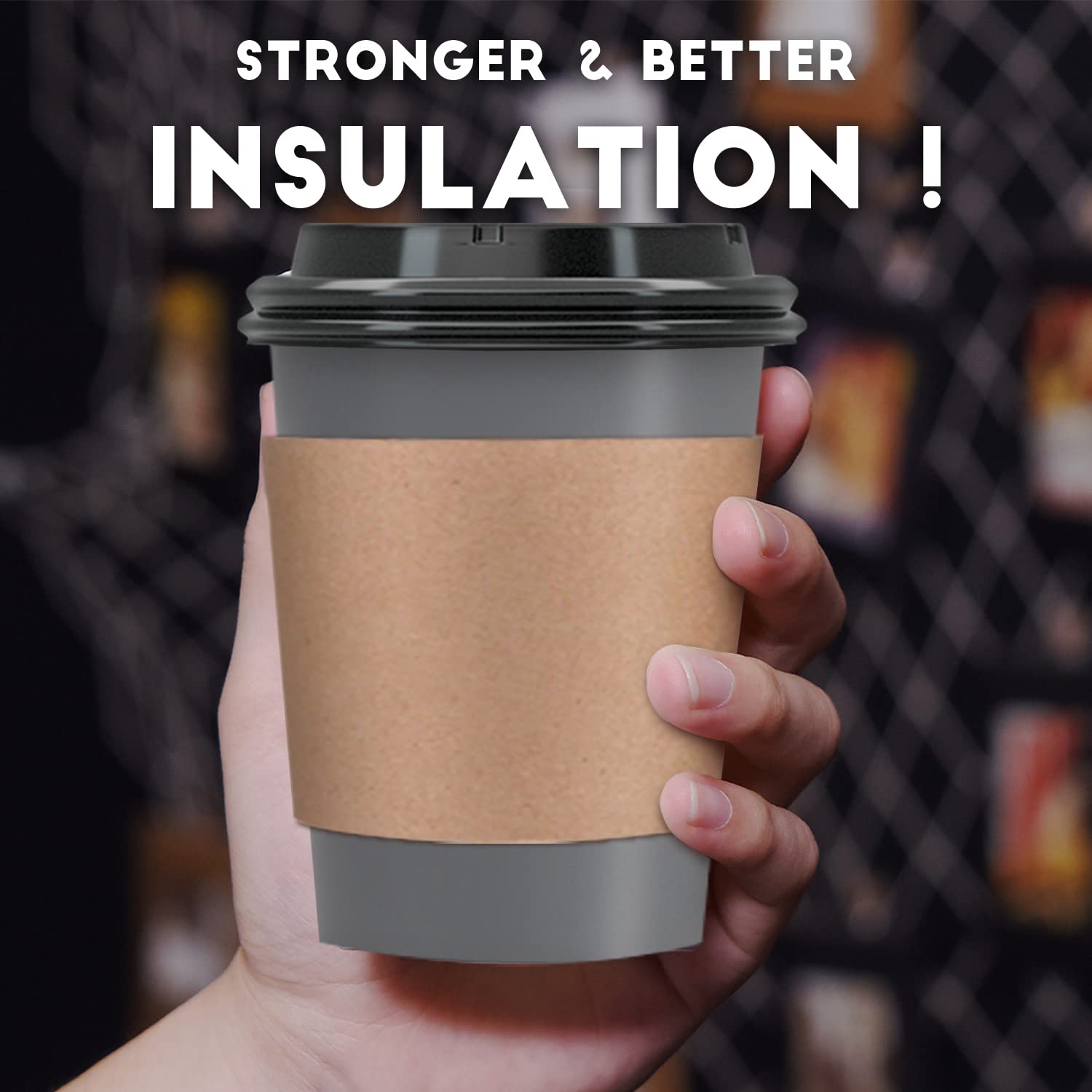 100 Pack - 12 oz Eco-Friendly Disposable Coffee Cups with Lids, Sleeves & Straws | 100% Biodegradable & Compostable PLA Paper Cups for Tea, Coffee, Hot Chocolate | Perfect for Cafes, Offices, Parties & Takeout