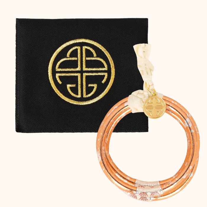 BuDhaGirl KOI Peche All Weather Bangles - Set of 4 Waterproof Adjustable Bracelets for Yoga, Travel & Everyday Wear