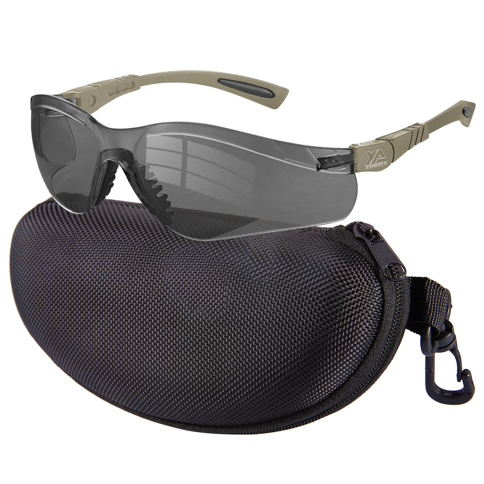 XAEGISTAC Anti-Fog Shooting Glasses - Adjustable Safety Eyewear for Shooting Range & Outdoor Sports - Comes with Zipper Hard Case - Perfect for Hunting, Airsoft & Tactical Training