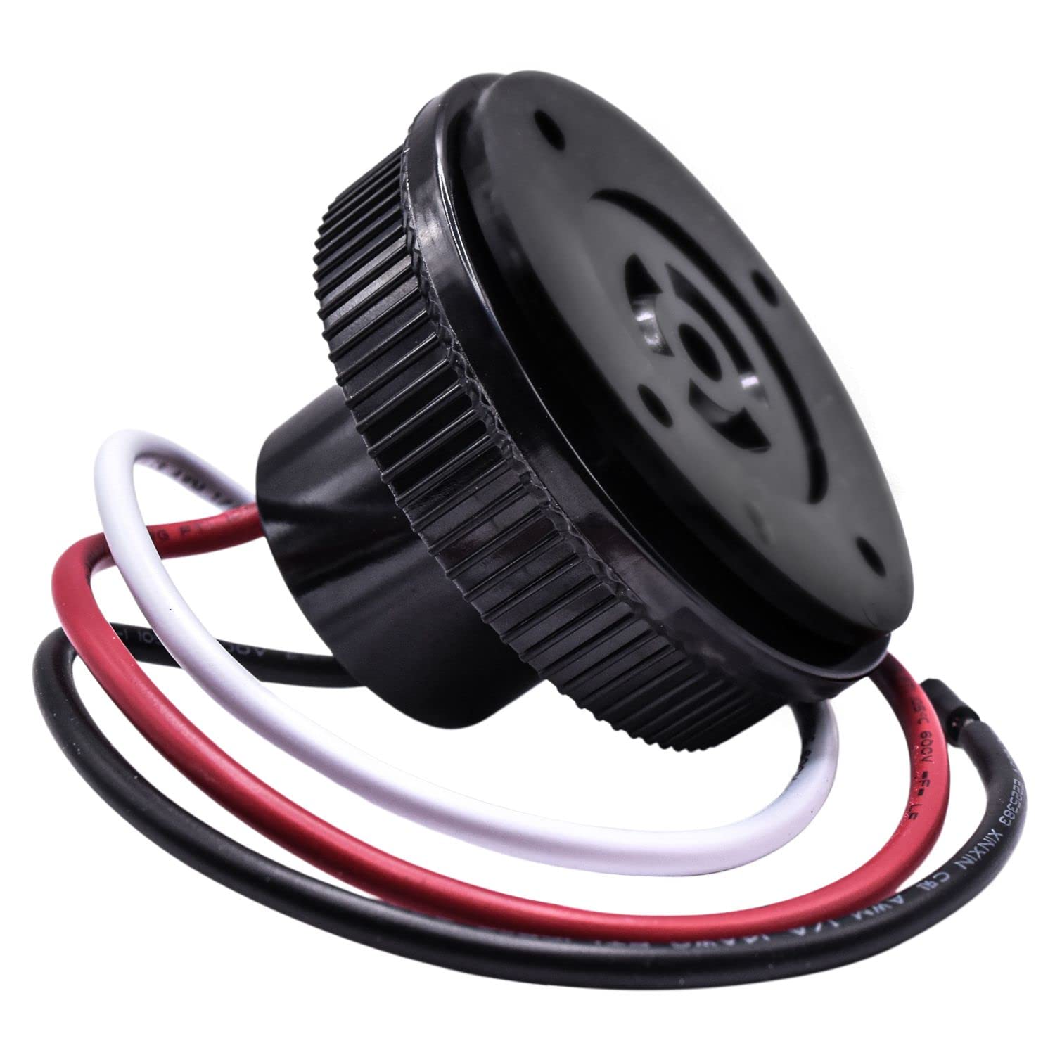 HQRP 3-Pin Photocell Sensor Receptacle - Dusk to Dawn Outdoor Light Switch Socket with Twist Lock for LED Flood Lights, Garden Lights & Street Lights | Weatherproof Automatic Lighting Control for Porch, Yard & Pathways