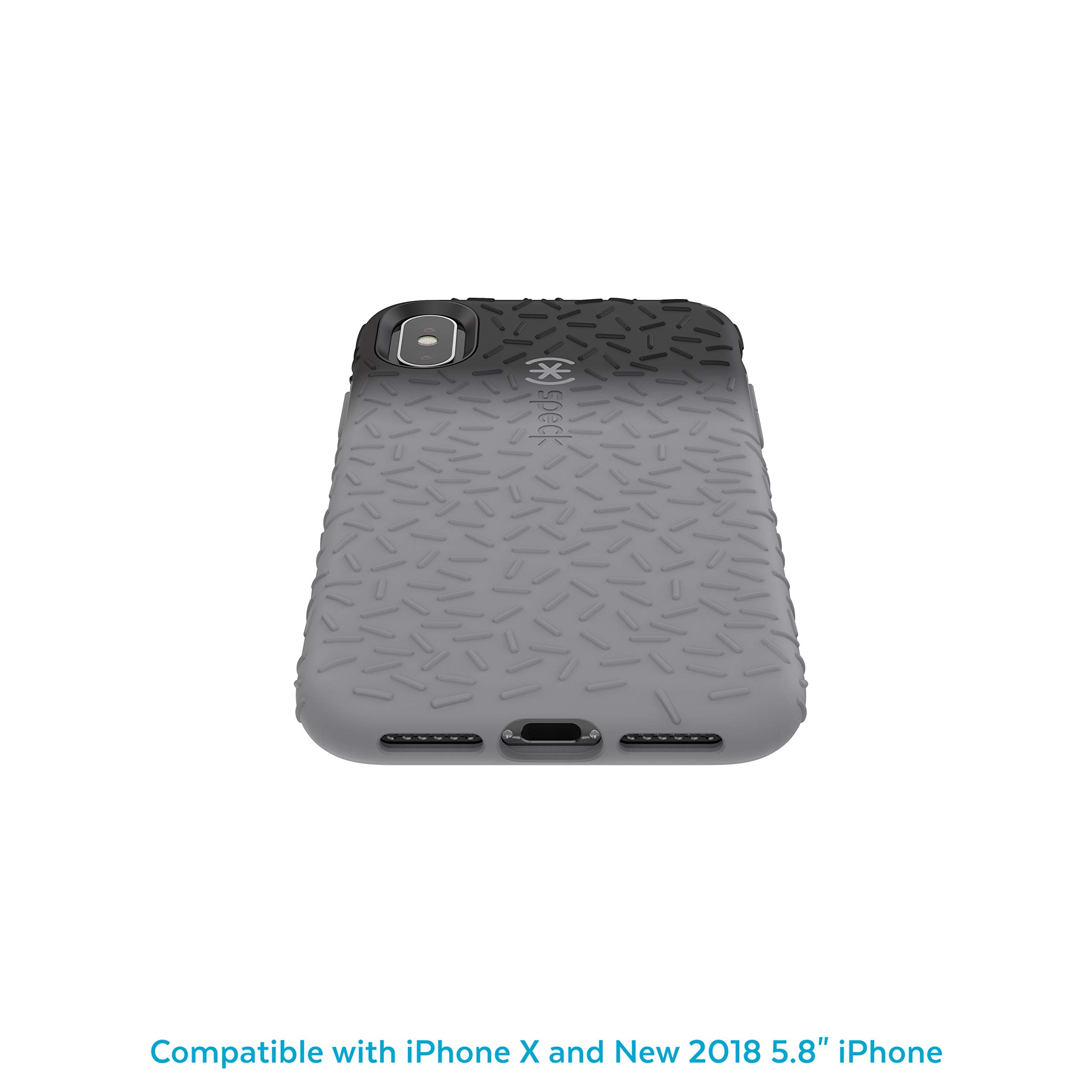 Speck CandyShell Fit iPhone XS/X Case - Black Ombre Gunmetal Protective Cover | Slim Shockproof Design for Everyday Use & Outdoor Activities