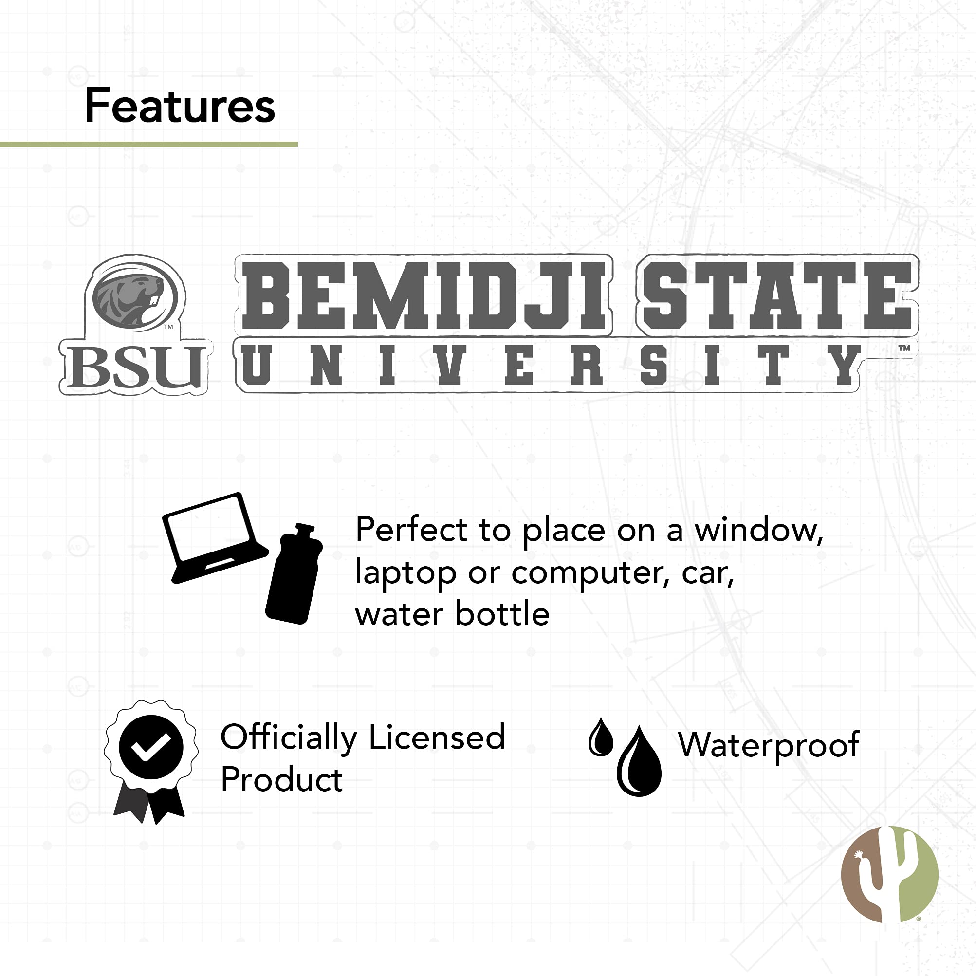 Bemidji State University BSU Beavers Vinyl Decal Sticker - 8 Inch Durable Waterproof Laptop, Water Bottle, Car, Scrapbook Decal - Perfect for College Students, Alumni, and Fans School Spirit Accessories