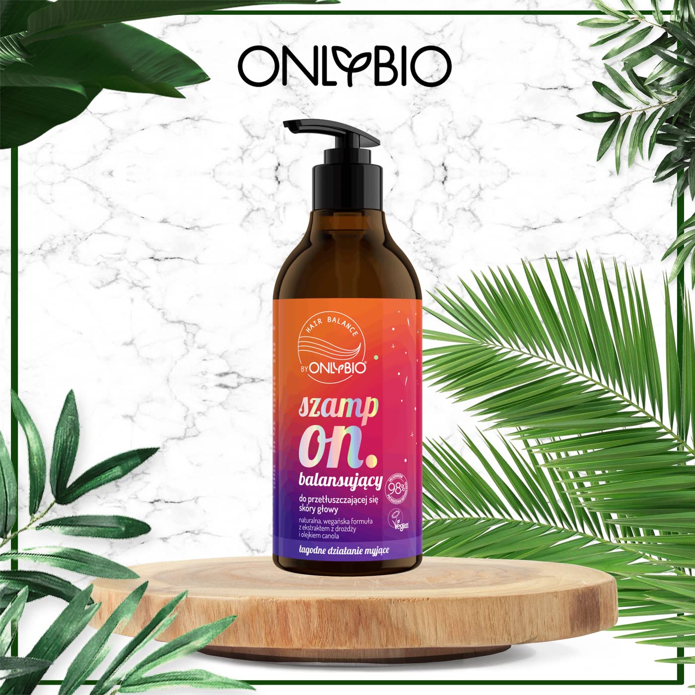 OnlyBio Hair Balance Balancing Shampoo 400ml - Natural Scalp Care for Dry & Oily Hair - Gentle Cleansing for Healthy Hair Growth - Perfect for Daily Use at Home or Salon