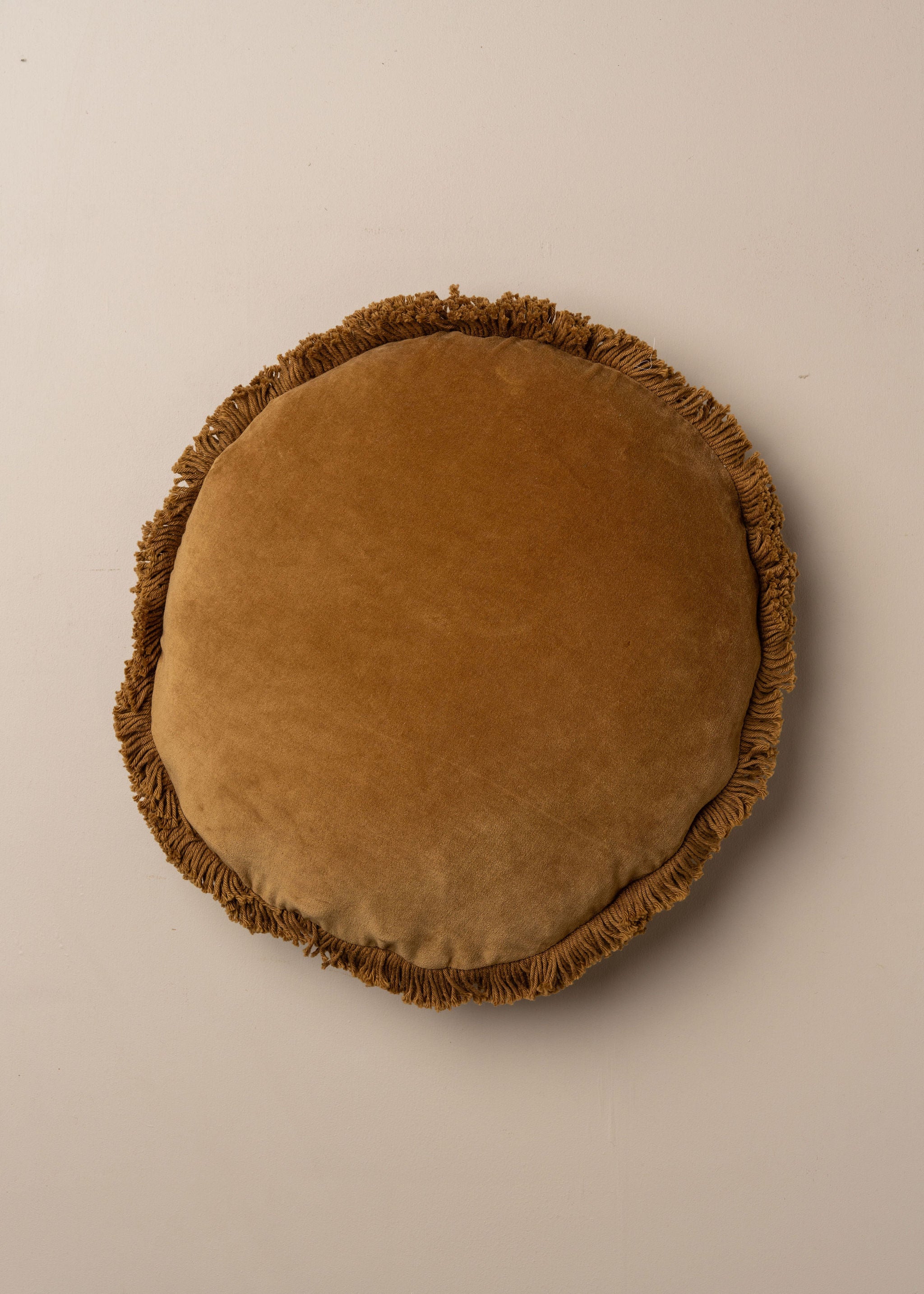 Luxury Velvet Round Throw Pillow Cushion Cover - Soft Nutmeg Brown for Sofa, Bed, Chair - Perfect for Living Room, Bedroom Decor & Cozy Home Accents