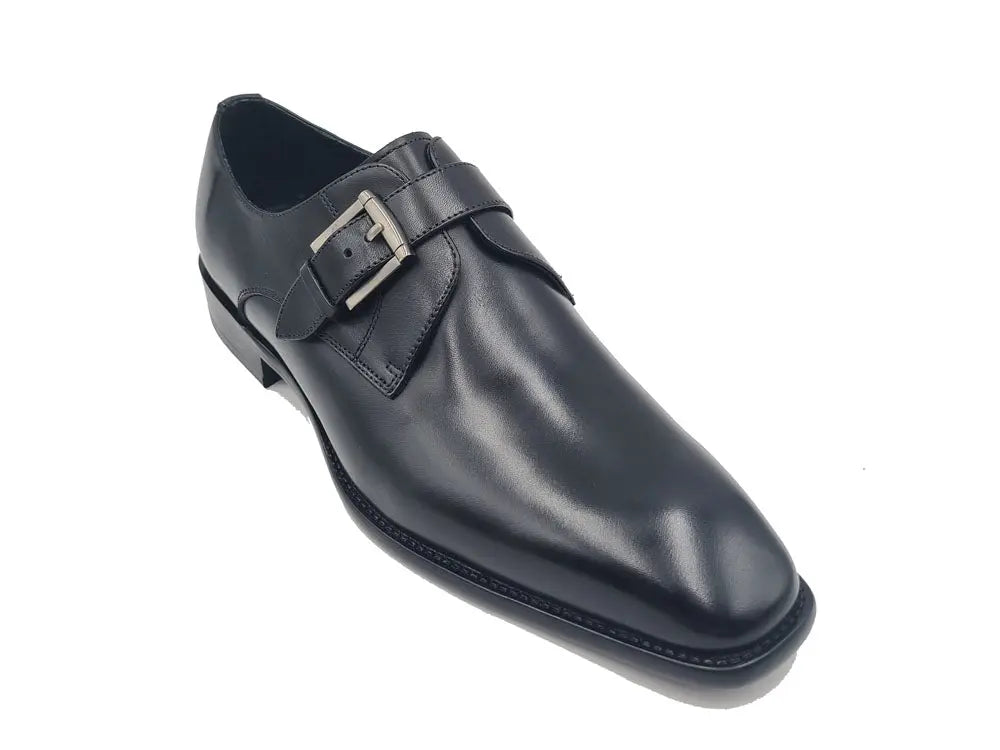 Stylish Men's Single Monk Strap Loafers - Premium Leather Dress Shoes for Business, Office & Formal Occasions