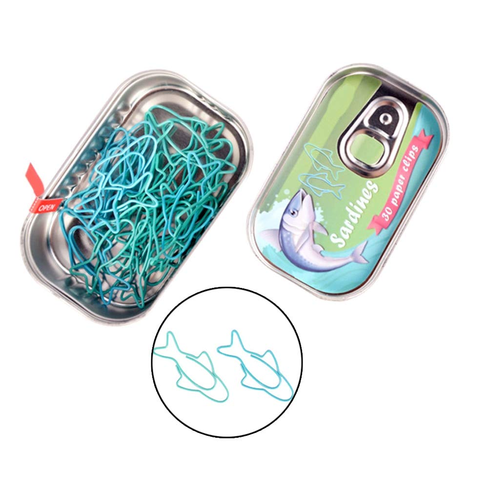 Colorful Metal Fish Paper Clips - 30 Pack Multicolored Sardine-Shaped Bookmark Clips for Office, School, and Crafting Supplies | Fun and Functional Stationery Accessories