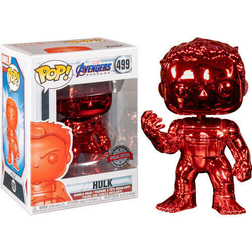 Avengers Endgame Hulk Red Chrome Pop! Vinyl Figure - Collectible Marvel Superhero Toy for Display & Gifts [499] - Perfect for Marvel Fans, Home Decor & Action Figure Collections