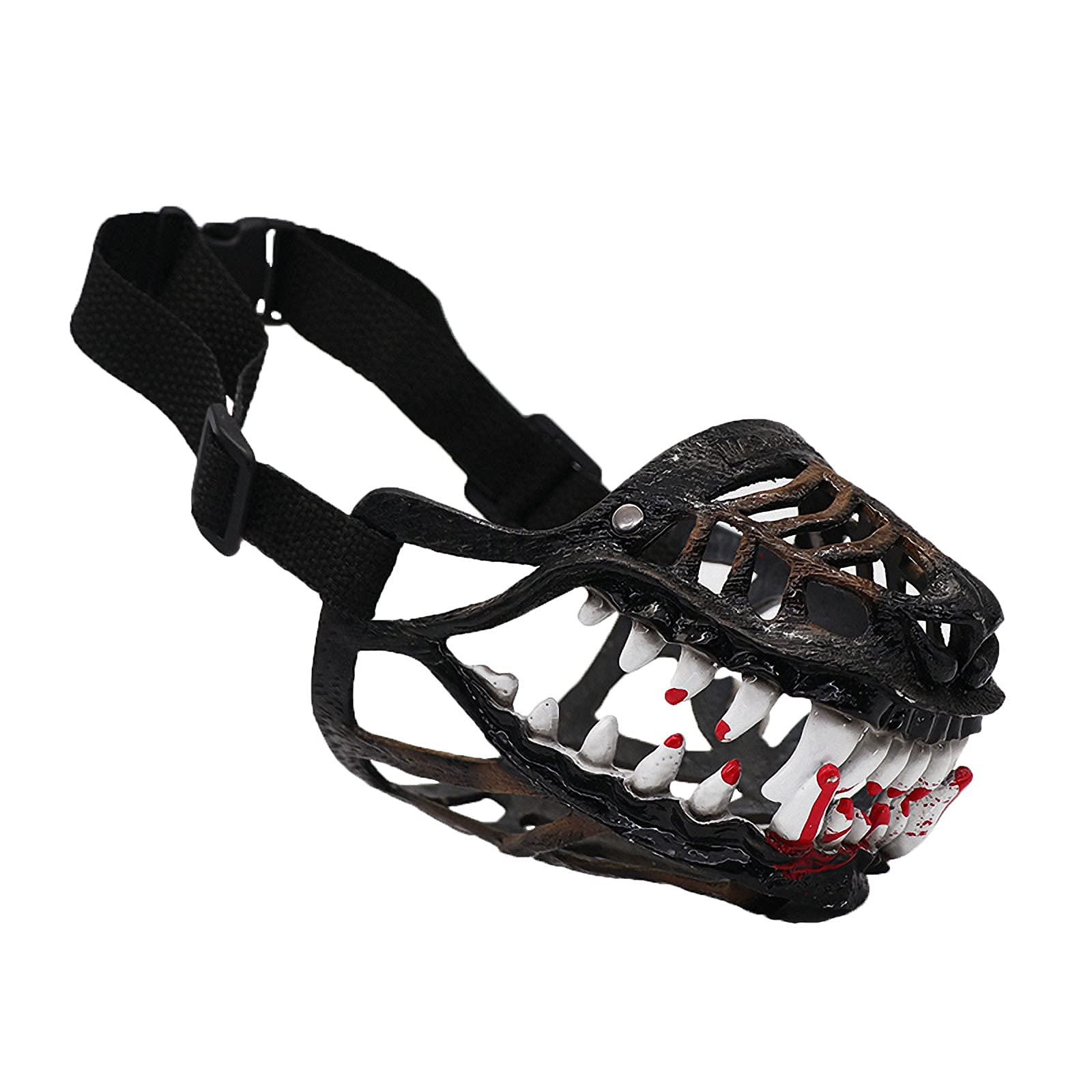 Best Basket Muzzle for Medium & Large Dogs - Breathable Dog Muzzle for Chewing, Biting & Walking Protection - Adjustable Skull Mask Halloween Costume Accessory - Perfect for Training, Walks & Costume Parties