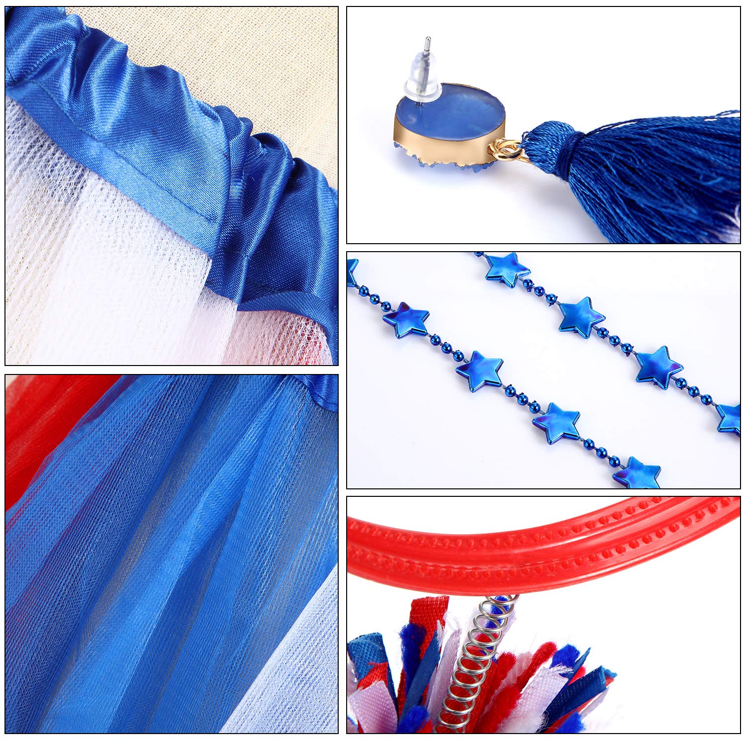 Women's Party Costume Accessories Set - Tutu Skirt, Headband, Tassel Earrings & Beaded Necklace for Halloween, Cosplay & Birthday Celebrations