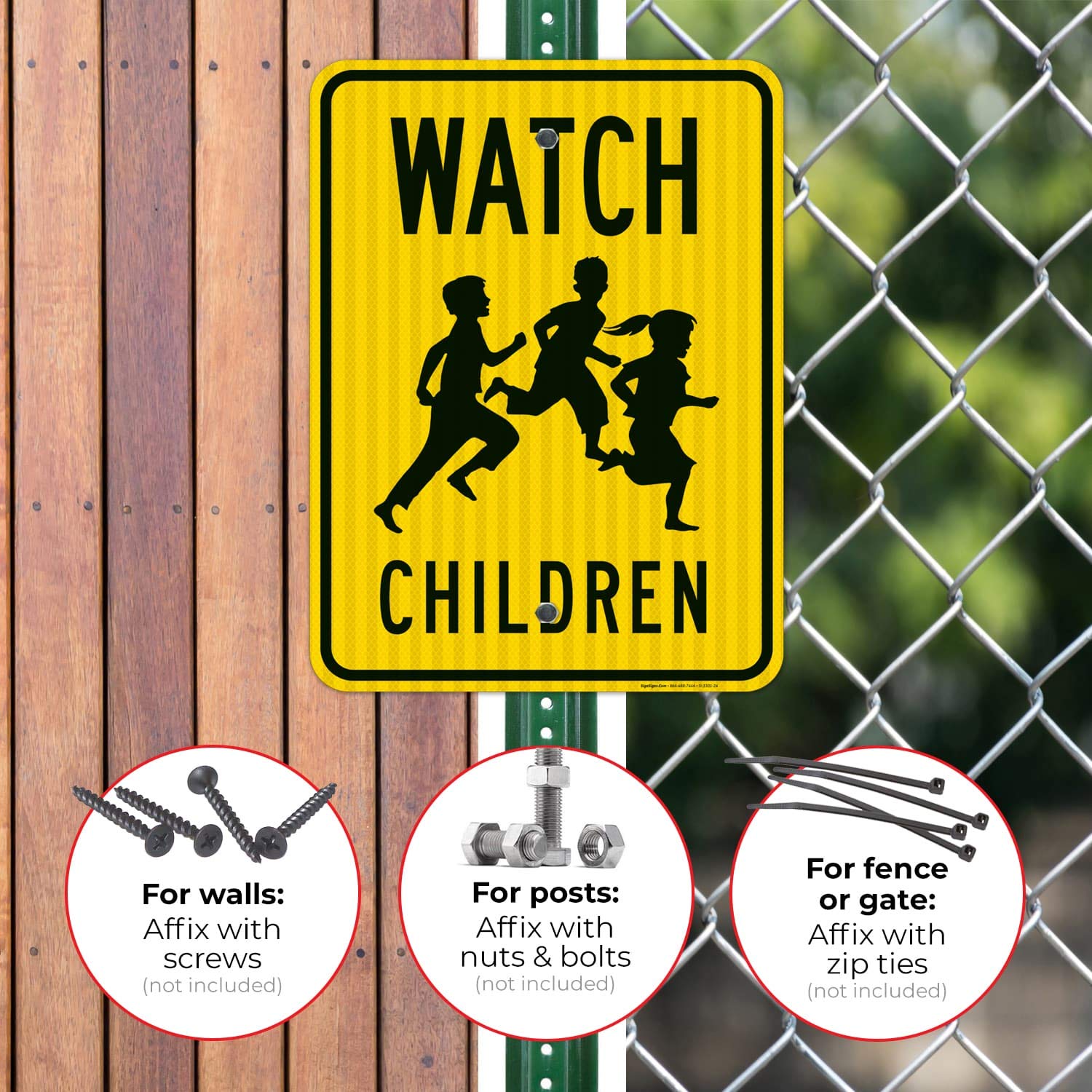 18x24 Inches 3M EGP Reflective Aluminum Traffic Sign - Watch Children Sign by Sigo Signs | .080 Fade-Resistant for Indoor & Outdoor Use | Made in USA | Perfect for School Zones, Playgrounds & Neighborhood Safety