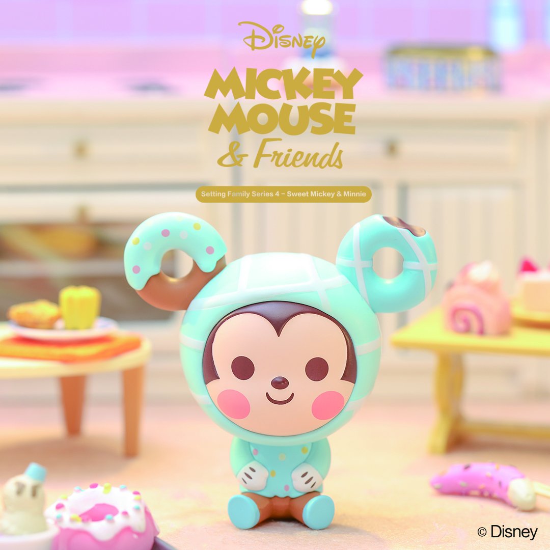 POP MART Disney Sitting Series 4 Sweet Mickey Collectible Figure - Cute Cartoon Home Decor for Disney Fans, Perfect for Shelf Display, Office Desk & Gift Giving