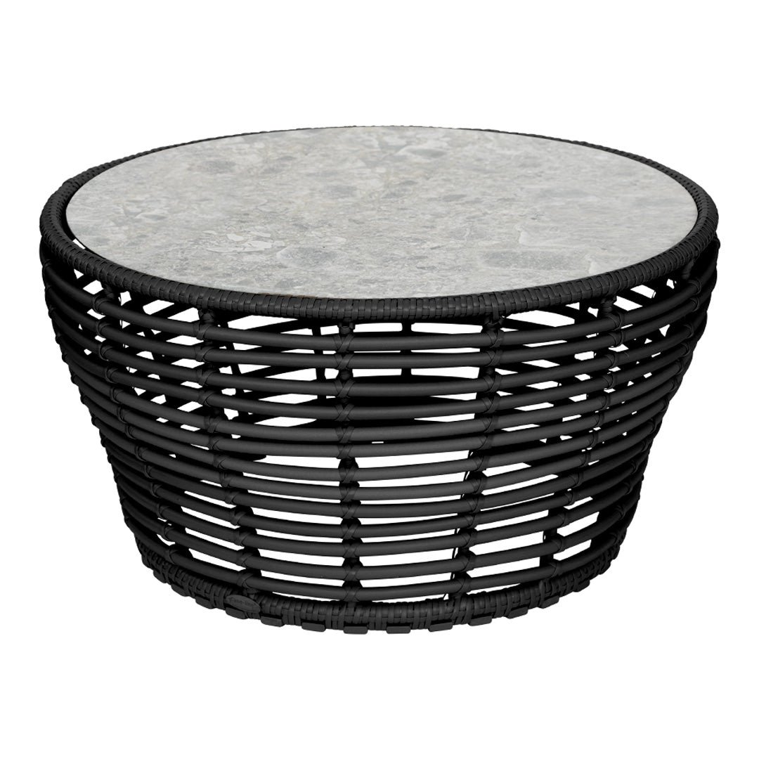 Outdoor Wicker Coffee Table - Medium Size Rattan Patio Furniture for Garden, Porch, or Poolside Relaxation