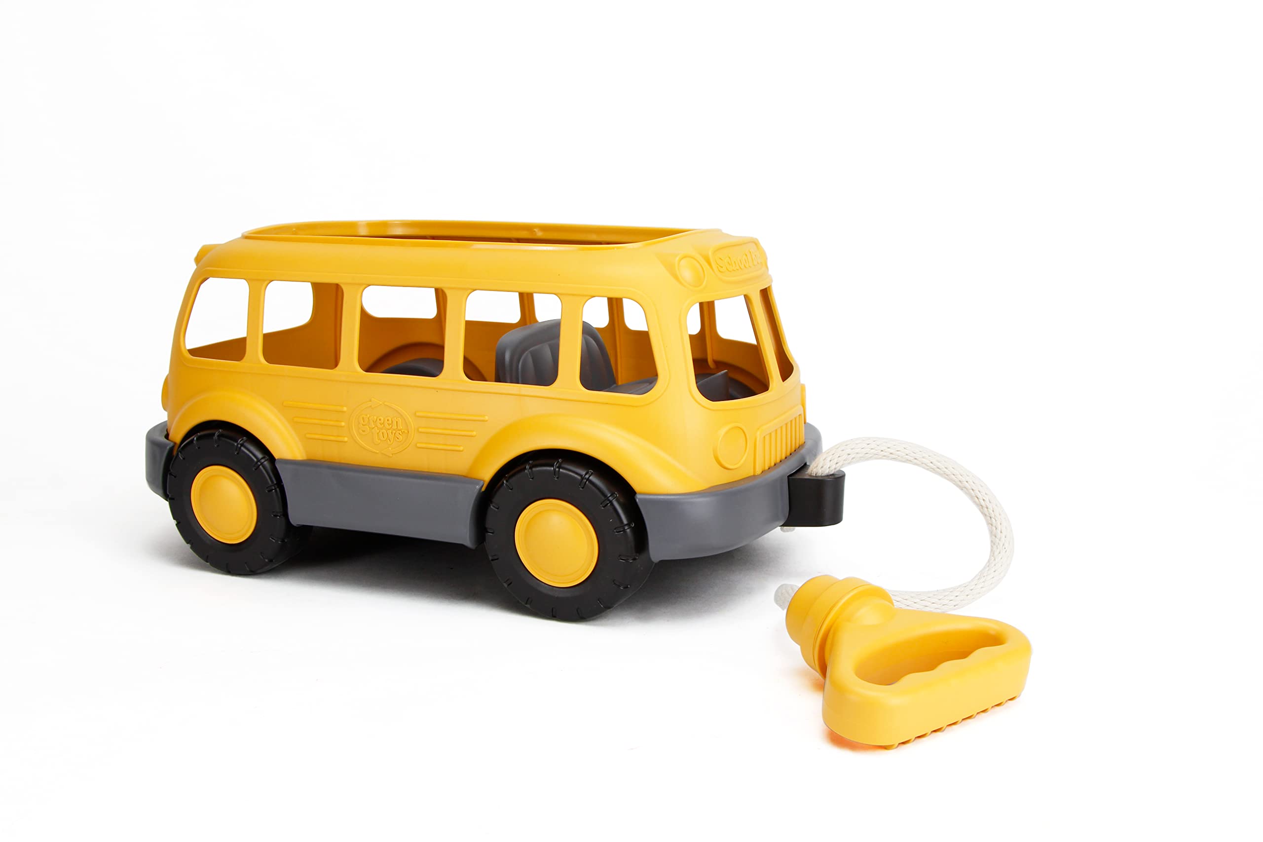 Green Toys School Bus Wagon - Eco-Friendly Yellow Ride-On Toy for Kids | Perfect for Pretend Play, Outdoor Fun & Early Learning Activities