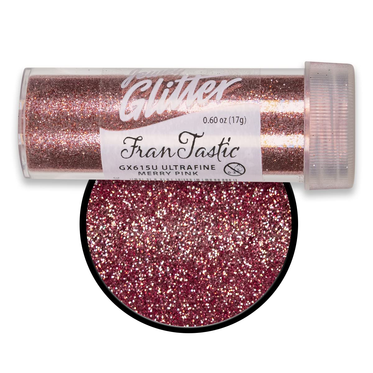 FranTastic Merry Pink UV Glitter - Sparkling Cosmetic Glitter for Face, Body, Nails & DIY Crafts | Perfect for Makeup, Festival Looks, Nail Art & Holiday Decorations