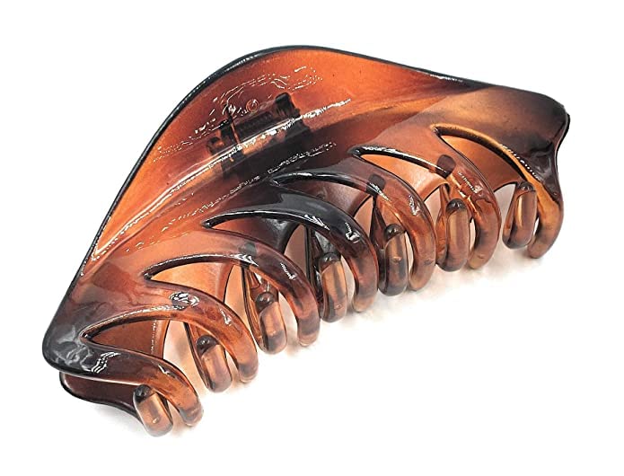 Imioxo Korean Style Large Acrylic Hair Claw Clip for Women & Girls - Brown | Perfect for Ponytails, Buns & Everyday Hairstyles