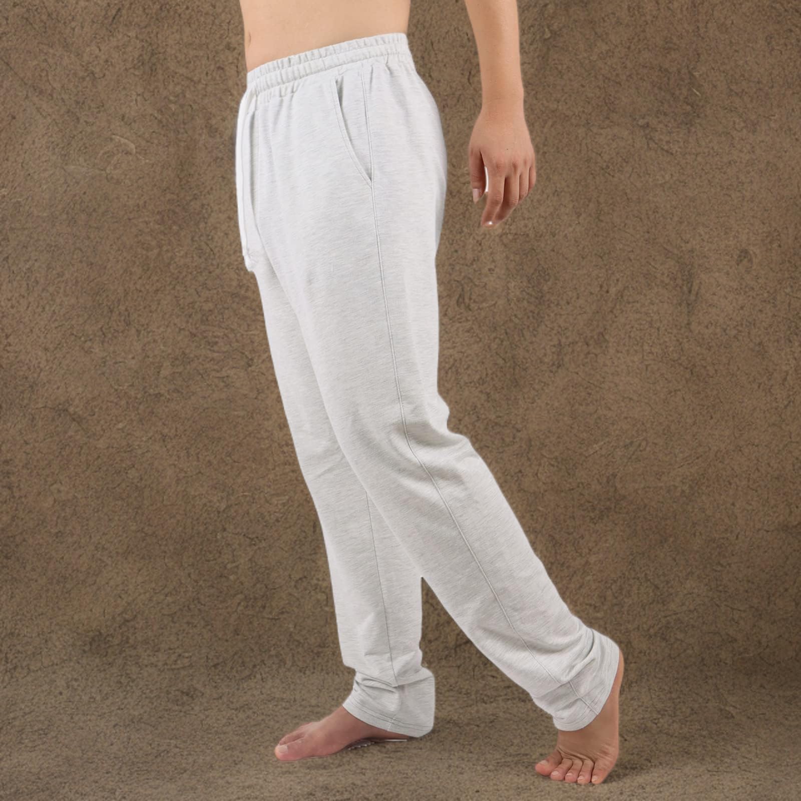 AMY COULEE Men's Cotton Athletic Pants - Breathable Open Bottom Running Sweatpants, Straight Leg Casual Joggers with Pockets for Gym, Workout & Lounge Wear