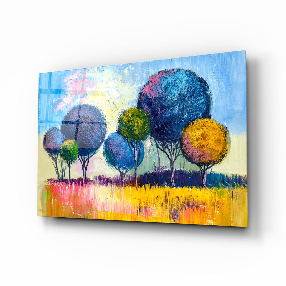 Colorful Trees II - Vibrant Wall Art Painting for Home & Office Decor - Perfect for Living Room, Bedroom, and Workspace