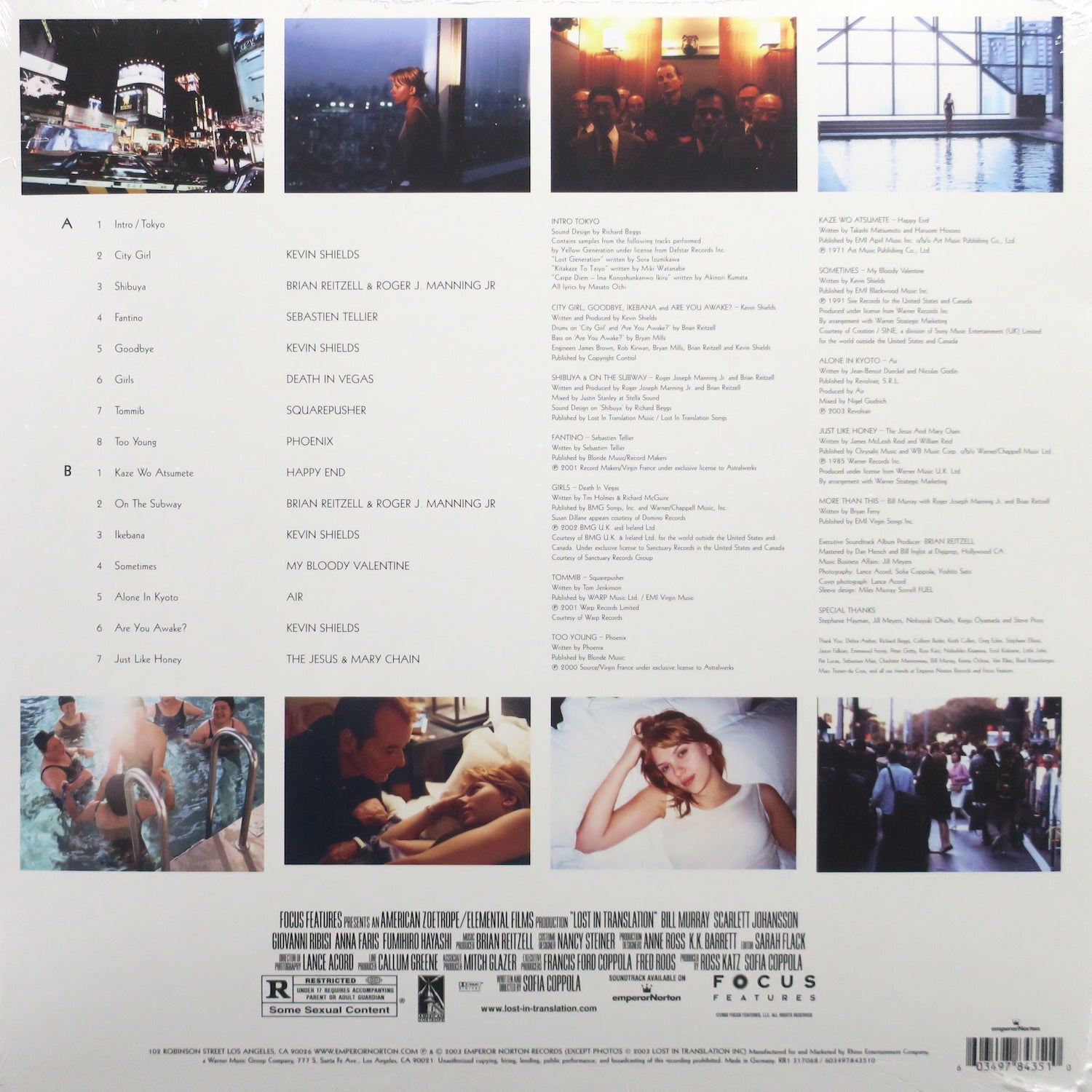 LOST IN TRANSLATION Original Motion Picture Soundtrack Vinyl LP Record - Perfect for Movie Nights & Vinyl Collectors