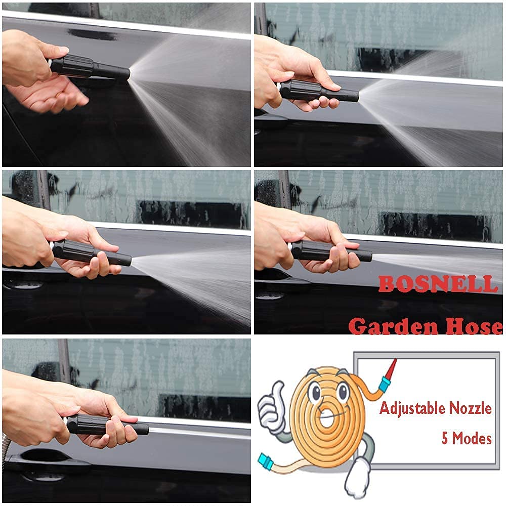 Premium Stainless Steel Metal Garden Hose - 10FT Ultra Flexible & Tangle-Free Water Hose with Nozzle - Perfect for Lawn Care, Car Washing & Outdoor Watering