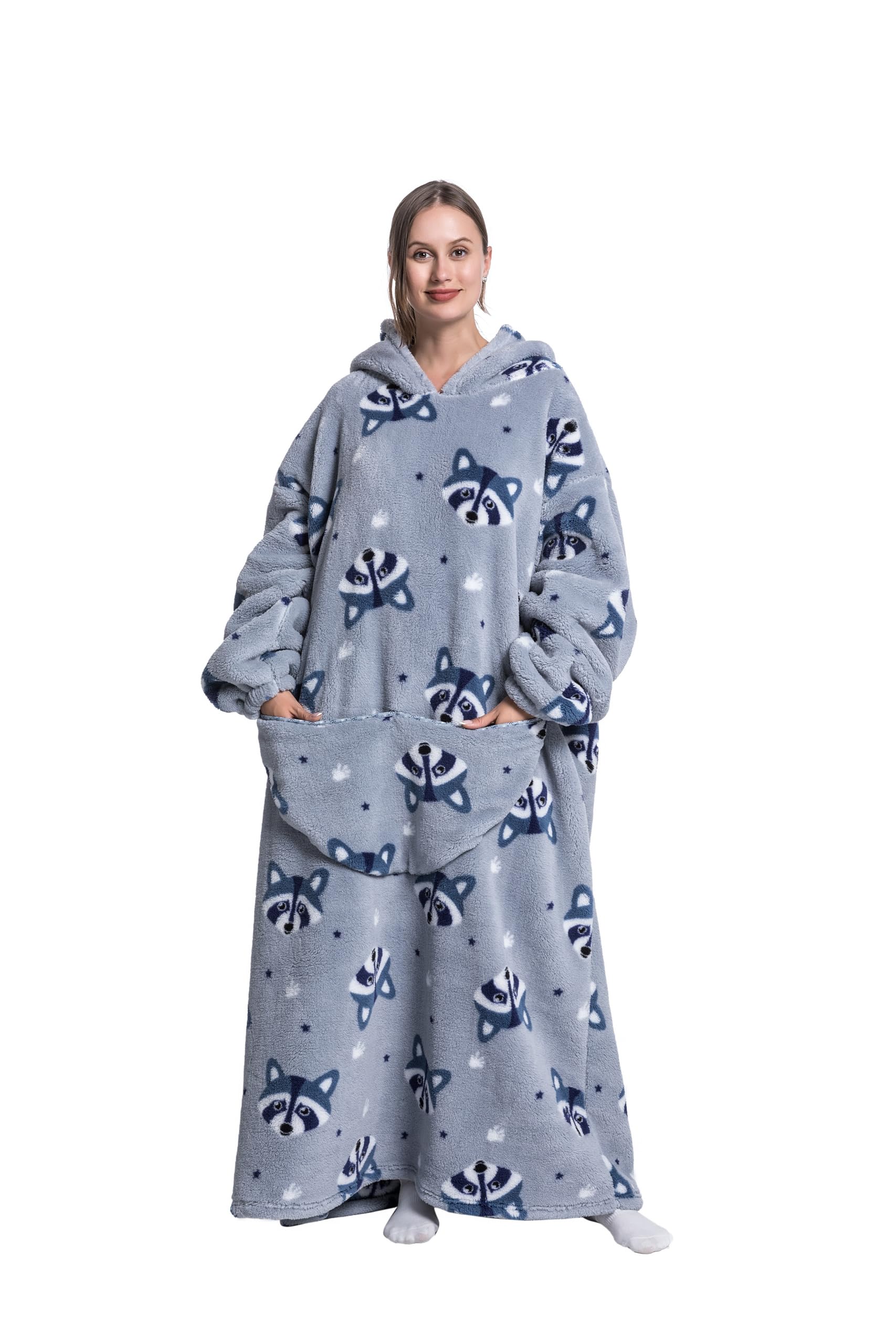 Cozy Wearable Blanket Hoodie for Women & Men - Soft Fleece Hooded Sweatshirt - Perfect Birthday Gift for Her & Him - Ideal for Lounging, Movie Nights & Outdoor Camping