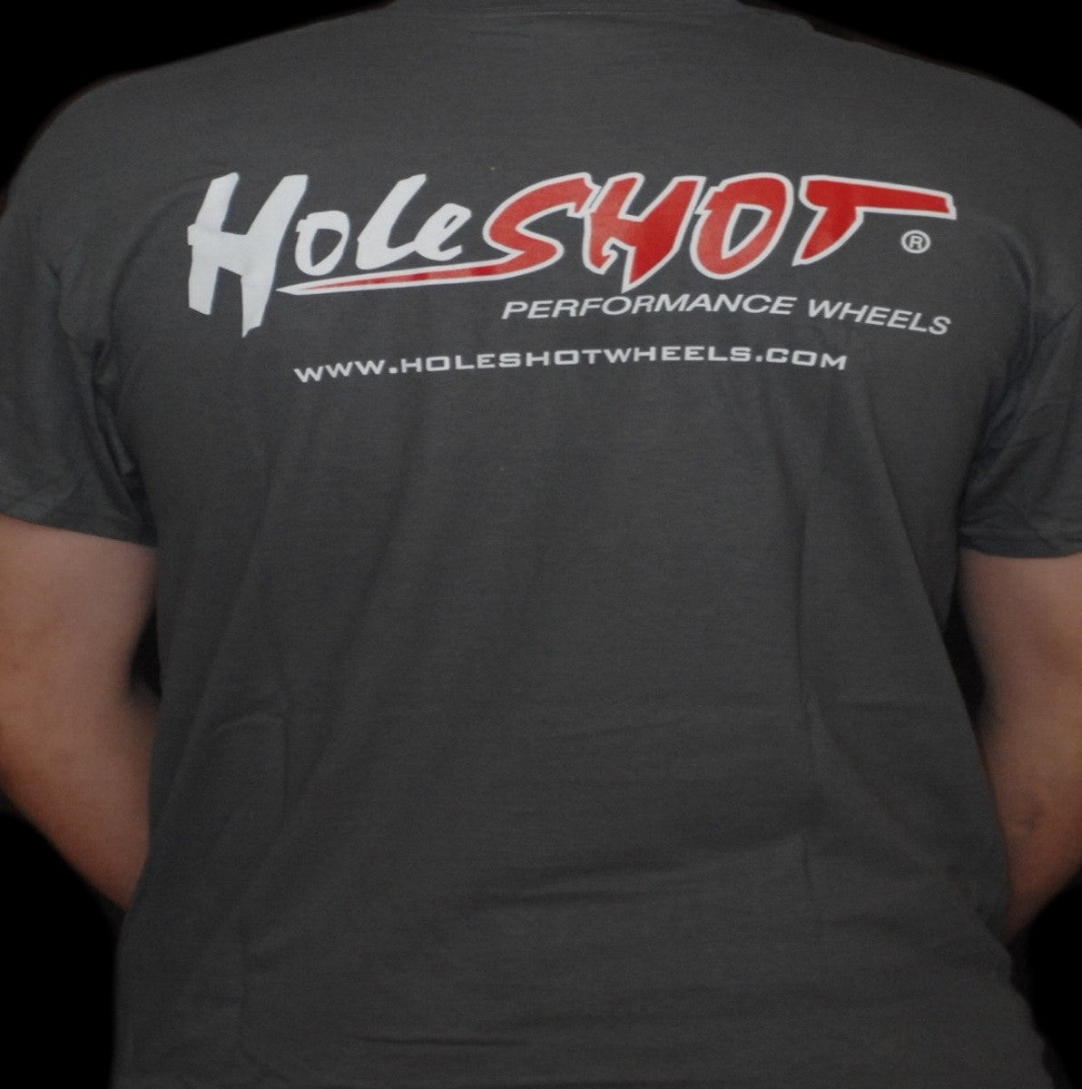 Holeshot Performance T-Shirt for Men - Comfortable Grey Cotton Tee for Motorcycle Riding, Racing & Casual Wear