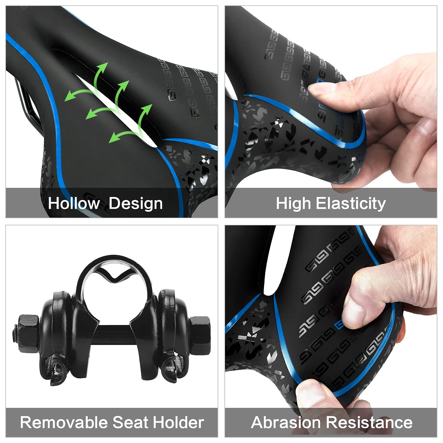 OUXI Comfort Bike Seat - Gel Cushioned Bicycle Saddle with Shock Absorption & Waterproof Cover - Universal Fit for MTB, Road & Exercise Bikes (Men & Women) - Perfect for Commuting, Cycling & Outdoor Adventures