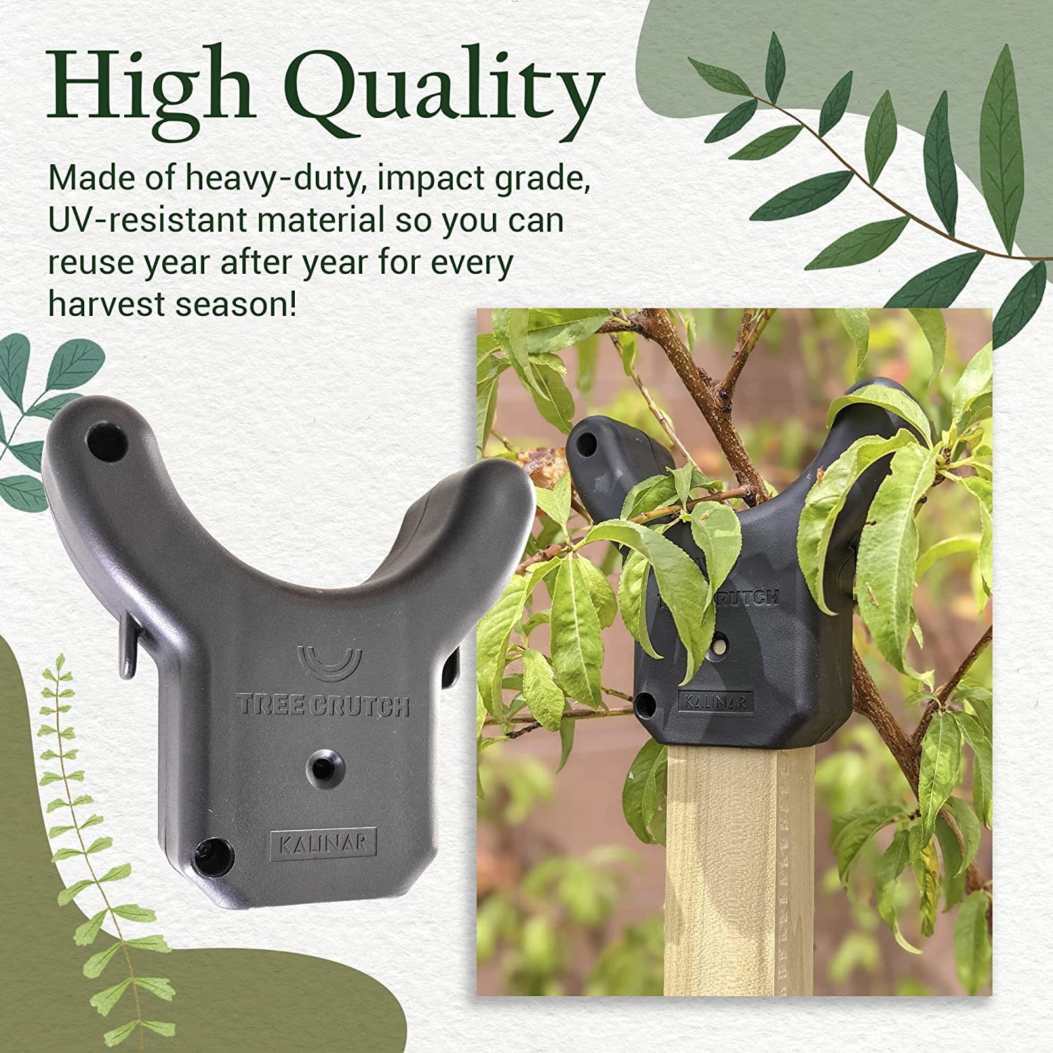 Heavy Duty Tree Crutch - 10-Pack Sturdy Fruit Tree Branch Support for Apples, Peaches & Citrus - Prevents Breakage from Heavy Fruit & Snow Load - Compatible with 2x2 Lumber, T-Bars & Garden Stakes - Perfect for Orchards, Backyard Fruit Trees & Winter Protection