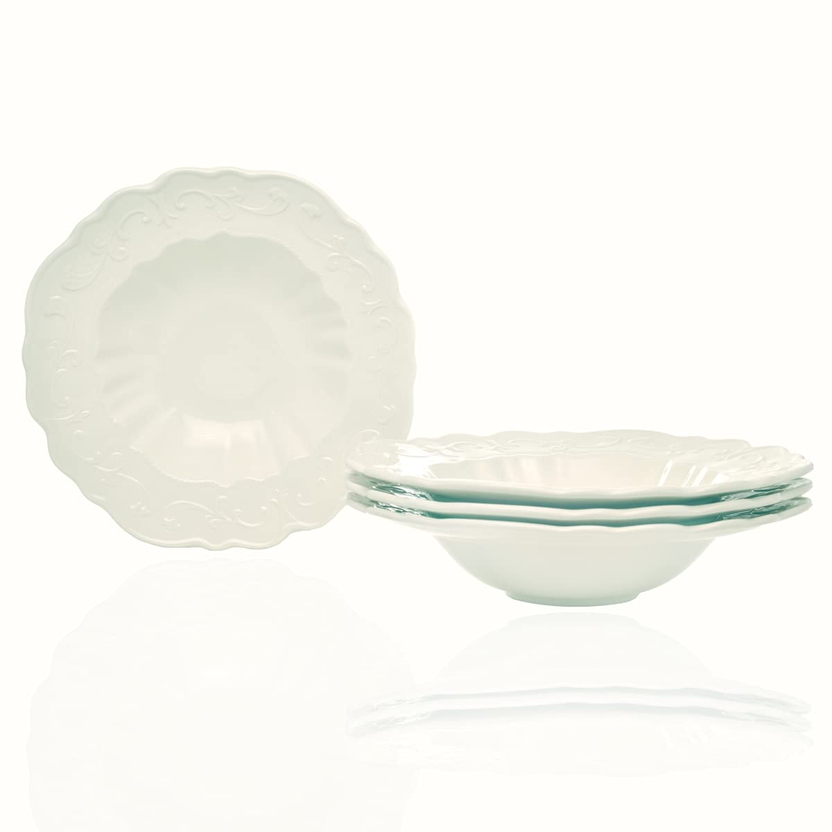 Red Vanilla FQ900-421 30 oz Country Estate Cereal & Soup Bowls - Set of 4 (7 inch) - Perfect for Breakfast, Soup, Salad & Dessert Serving
